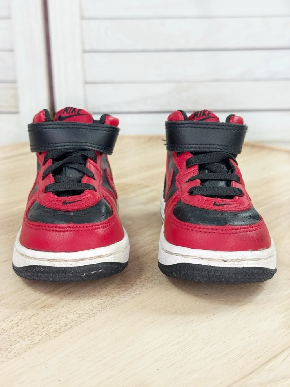 Nike Air Force 1 Mid Toddler Sneakers Red‎ Black Size 5 307192-063